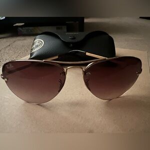 Ray Ban Aviator Sunglasses. Like new. Only worn once. No scratches.
